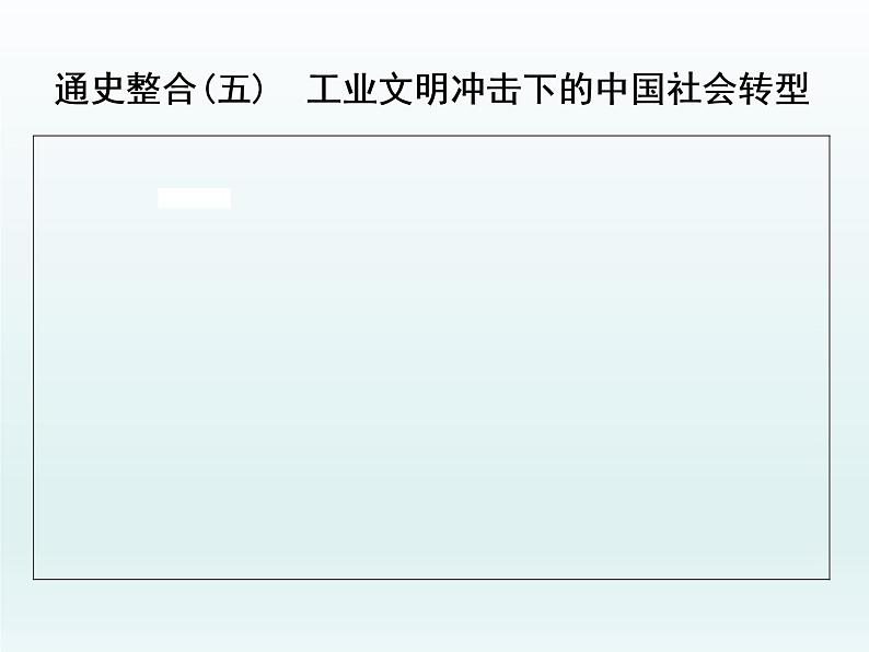 2020届二轮复习：专题(五)　工业文明冲击下的中国社会转型（课件）（40张）第1页