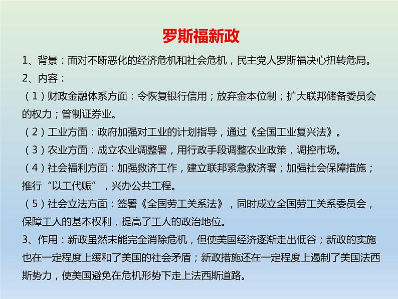 2020届二轮复习：专题14 世界资本主义经济政策的调整 【课件】（16张）06