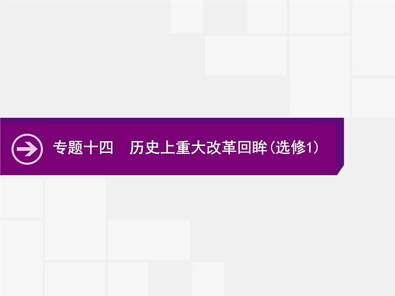 2020届二轮复习：专题十四　历史上重大改革回眸（选修1） （课件）（39张）01