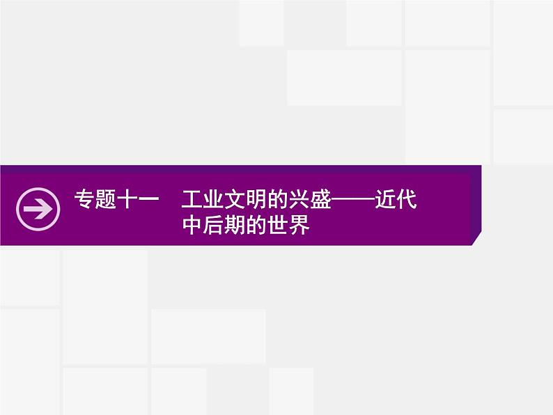 2020届二轮复习：专题十一　工业文明的兴盛——近代中后期的世界 （课件）（40张）第1页