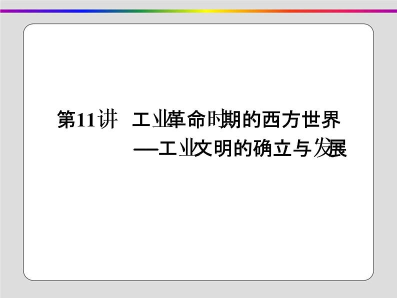 2020届二轮复习：第11讲 工业革命时期的西方世界——工业文明的确立与发展（课件）（88张）第1页