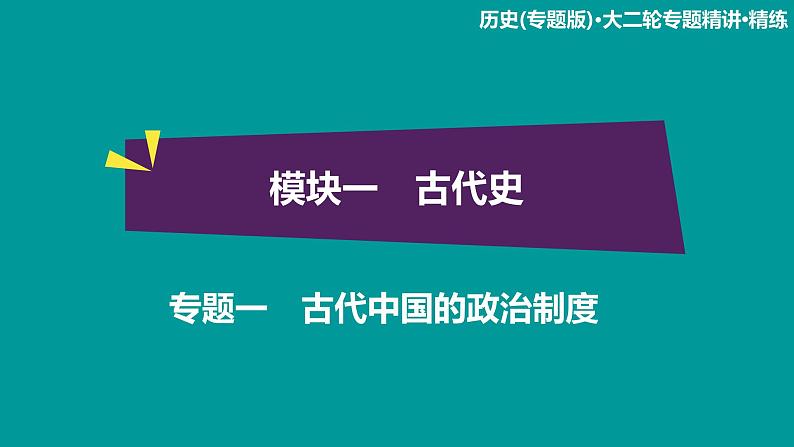 2020届二轮复习：模块1 专题1 古代中国的政治制度（课件）（86张）01