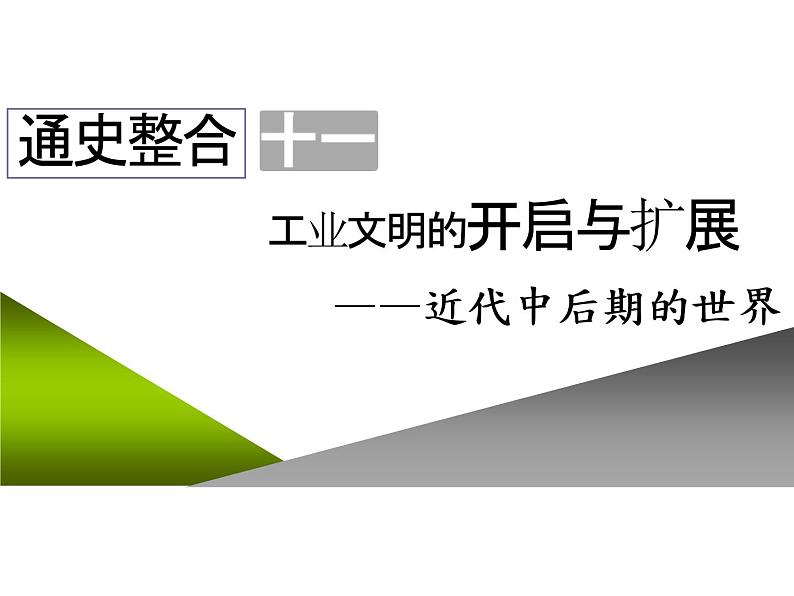 2020届二轮复习：通史整合十一  工业文明的开启与扩展——近代中后期的世界 （课件）（100张）01