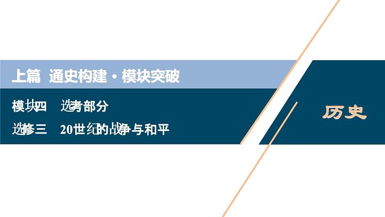 2020届二轮复习：选修三　20世纪的战争与和平 （课件）（30张）01