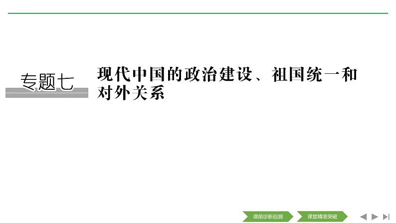 2020届二轮复习（浙江专用）：专题七 现代中国的政治建设、祖国统一和对外关系（课件）（43张）01