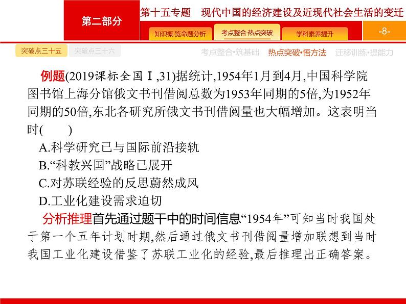 2020届二轮复习 第15专题　现代中国的经济建设及近现代社会生活的变迁 课件（28张）（天津专用）08