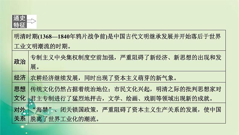 2020届二轮复习 模块一 第5讲　明清中国版图的奠定与面临的挑战——明清时期 课件（114张）03