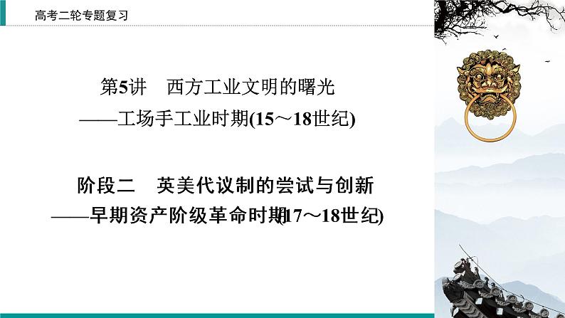 2020届二轮复习 英美代议制的尝试与创新——早期资产阶级革命时期(17～18世纪) 课件（24张）02