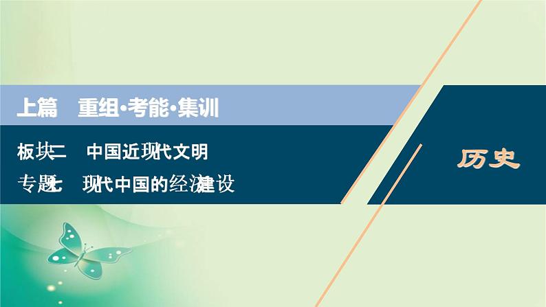 2020届二轮复习 专题七　现代中国的经济建设 课件（41张）（浙江专用）01