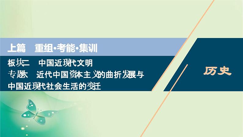 2020届二轮复习 专题六　近代中国资本主义的曲折发展与中国近现代社会生活的变迁 课件（51张）（浙江专用）01