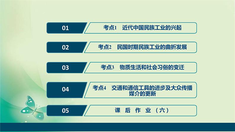 2020届二轮复习 专题六　近代中国资本主义的曲折发展与中国近现代社会生活的变迁 课件（51张）（浙江专用）02