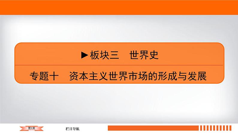 2020届二轮复习 板块3 专题10 资本主义世界市场的形成与发展 课件（99张）01