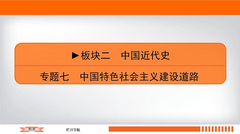 2020届二轮复习 板块2 专题7 中国特色社会主义建设道路 课件（张）01