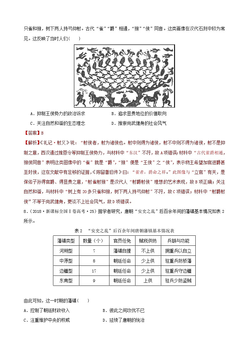 （通用）2021高考历史备考双练之政治史考点3古代中央集权的演变（十年真题练）（含解析）第3页