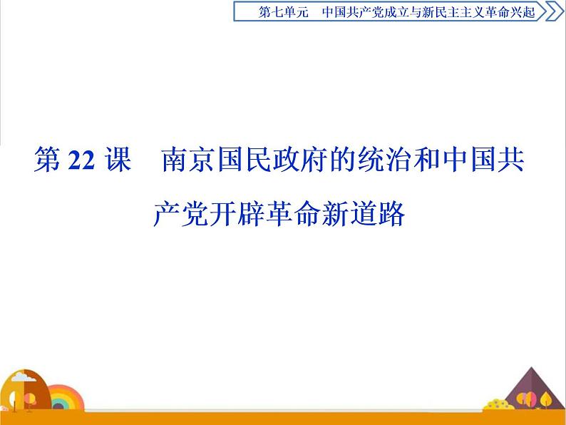 （新）统编版历史必修上册课件：第22课　南京国民政府的统治和中国共产党开辟革命新道路01