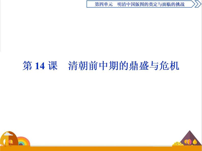 （新）统编版历史必修上册课件：第14课　清朝前中期的鼎盛与危机01