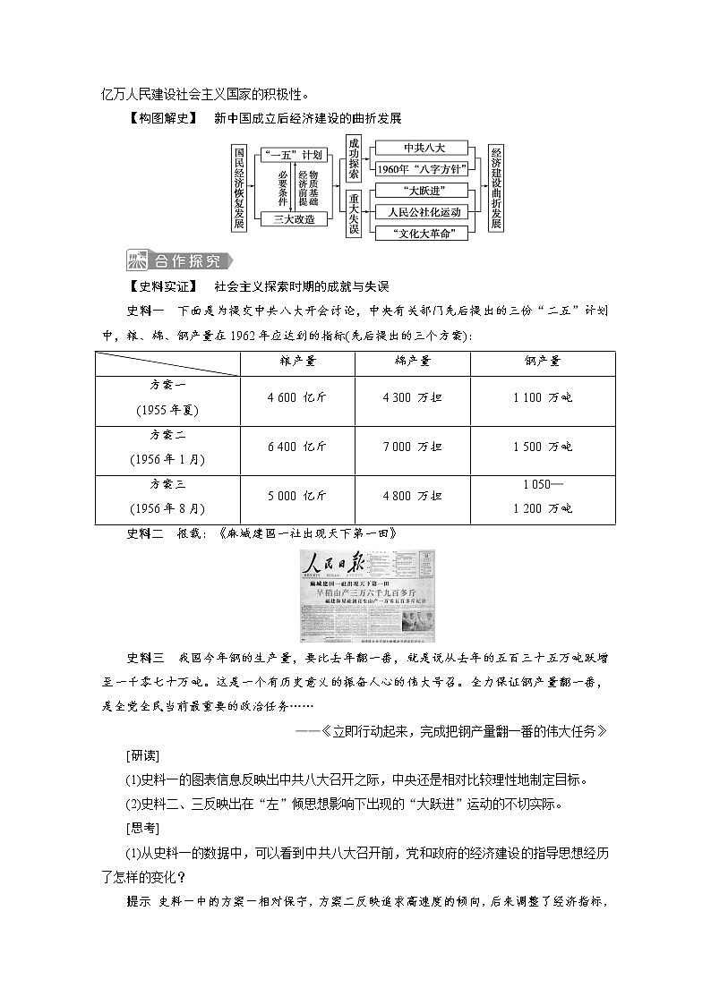 （新）统编版历史必修上册教学讲义：第27+课　社会主义建设在探索中曲折发展第3页