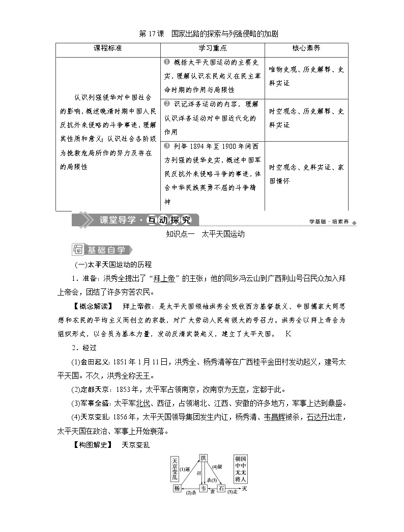 寻求国家出路的探索和列强侵略的加剧优秀教案设计