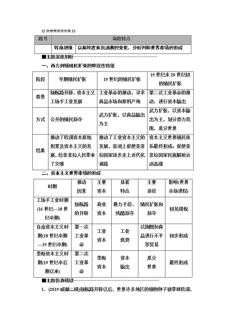 2020新课标高考历史二轮专题版教师用书：模块3专题10　市场导向下的近代世界工业经济02