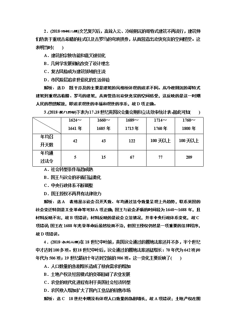 2019版二轮复习历史专题版讲义：板块三板块自修课第3页