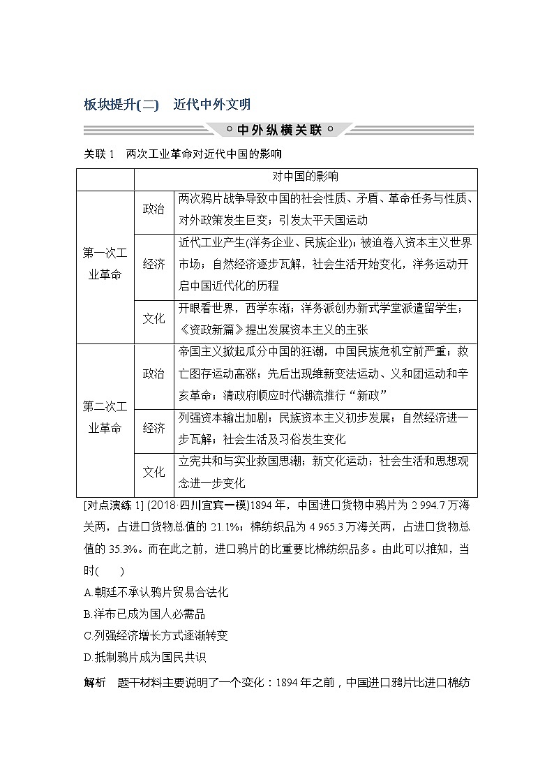 2019版《创新设计》历史二轮复习（通史版）教师用书：板块二工业文明时代的世界与中国板块提升（二）01