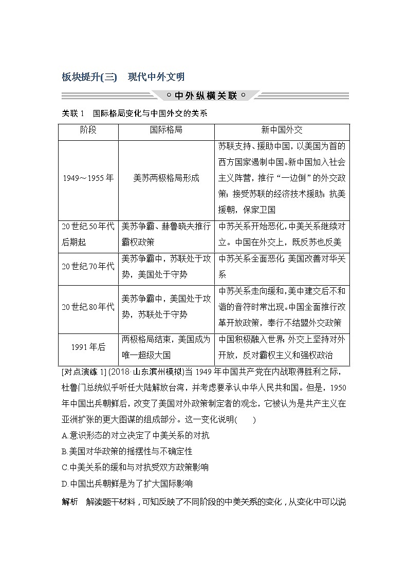 2019版《创新设计》历史二轮复习（通史版）教师用书：板块三信息文明时代的世界与中国板块提升（三）01