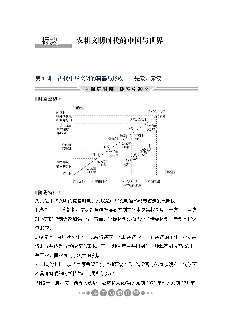 2019版《创新设计》历史二轮复习（通史版）教师用书：板块一农耕文明时代的世界与中国第1讲01