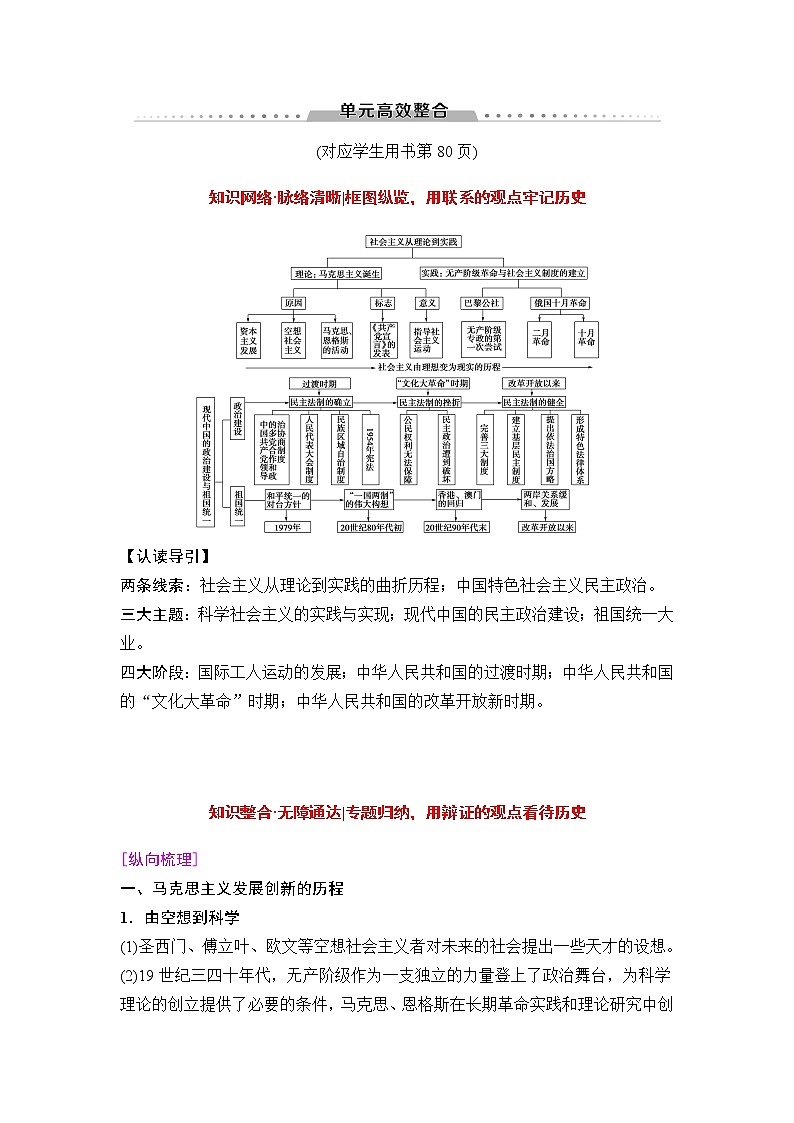 海南2019届高考历史一轮总复习教师用书：模块一第4单元单元高考整合第1页