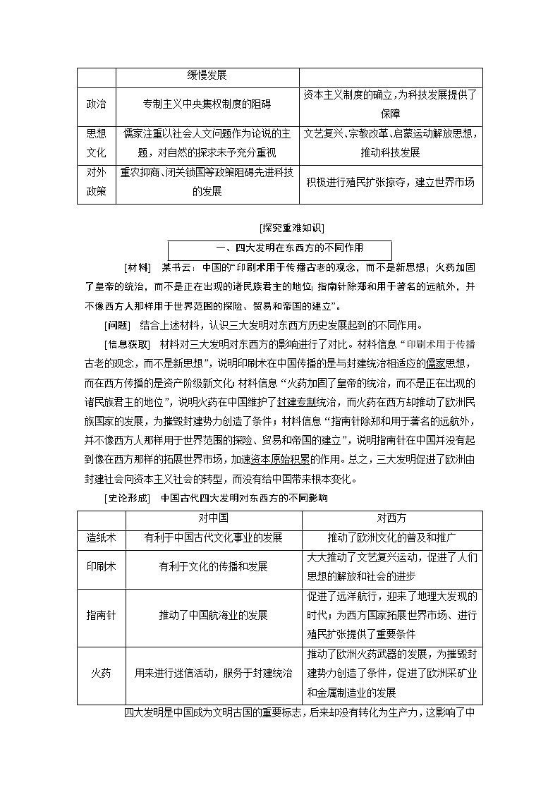 2020版高考新创新一轮复习历史人教版讲义：必修三第十一单元第1讲　古代中国的科学技术与文学艺术03