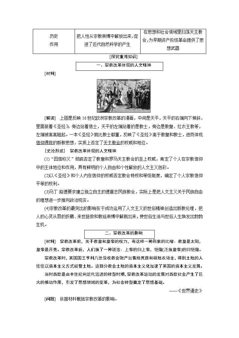 2020版高考新创新一轮复习历史人教版讲义：必修三第十二单元第2讲　宗教改革和启蒙运动03