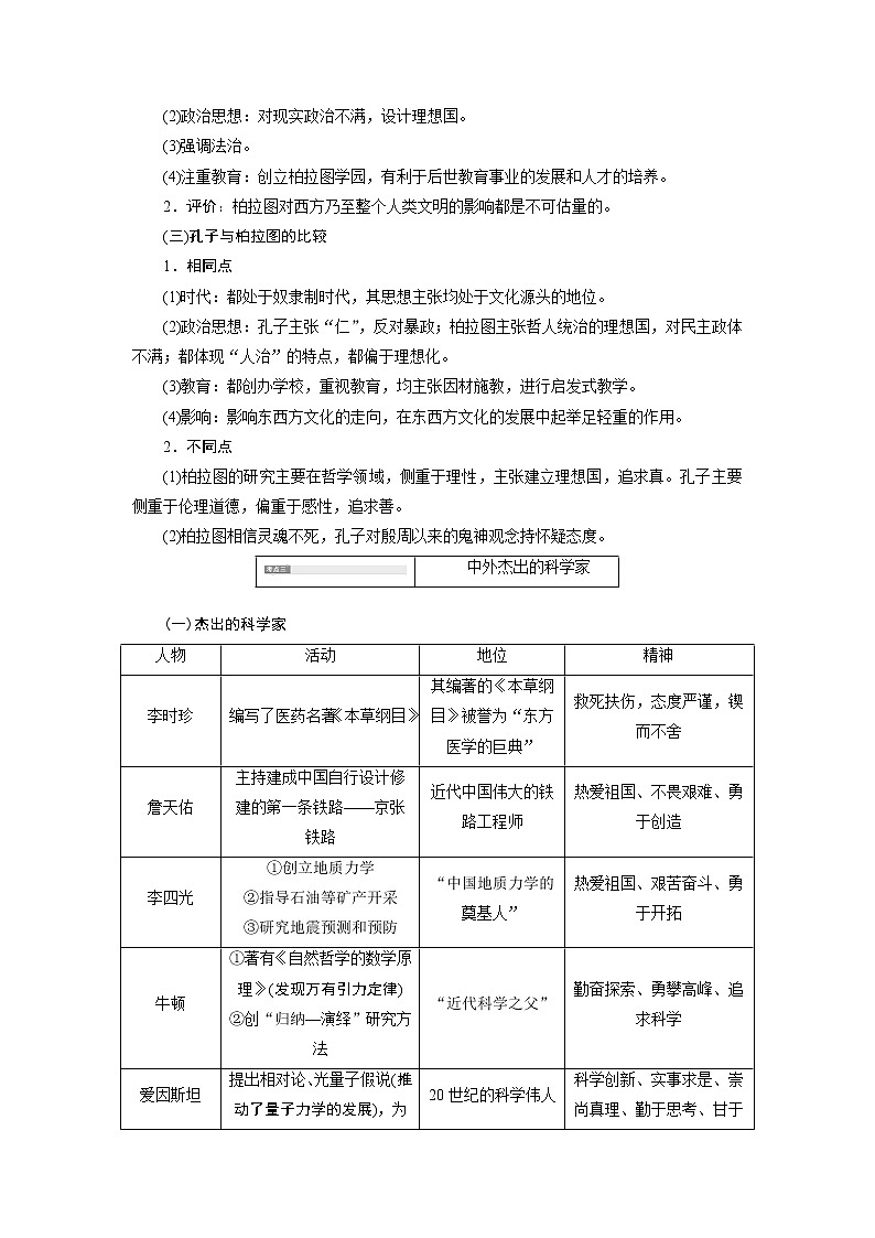 2020版高考新创新一轮复习历史人教版讲义：选修4第1讲　古代的政治家、思想家及中外科学家03