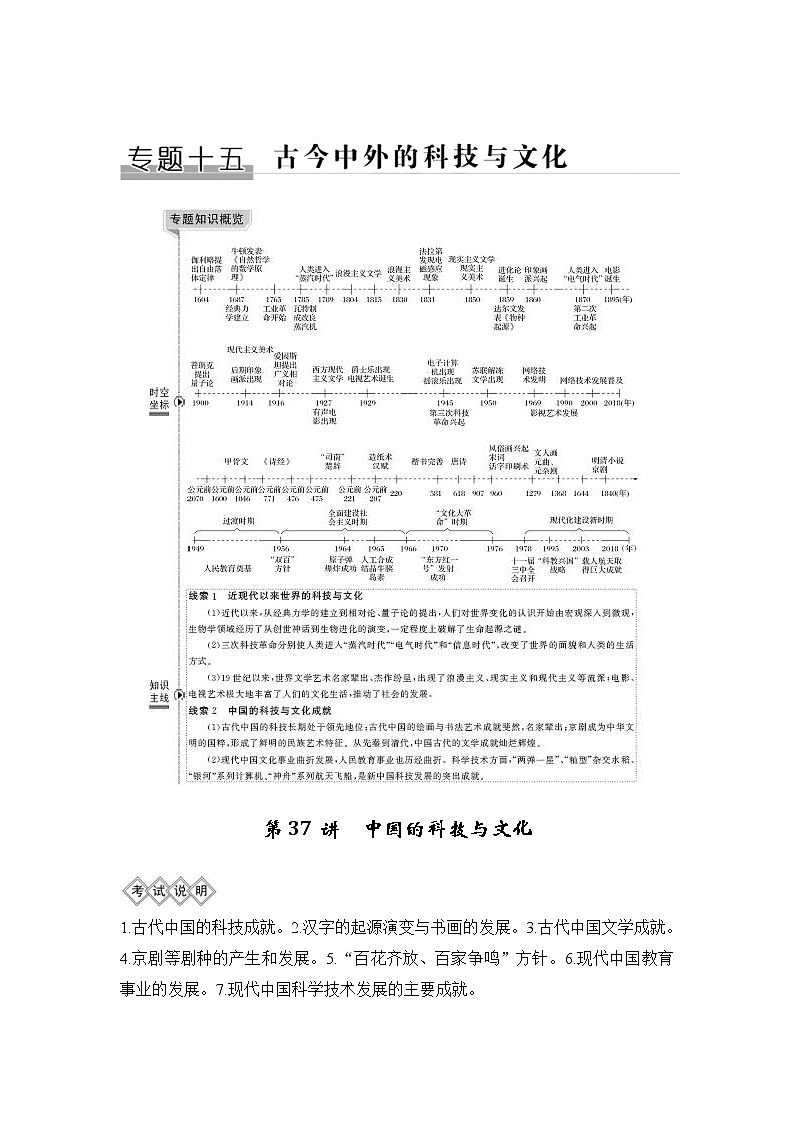 2020版高考历史一轮复习教师用书：专题十五第37讲第1页