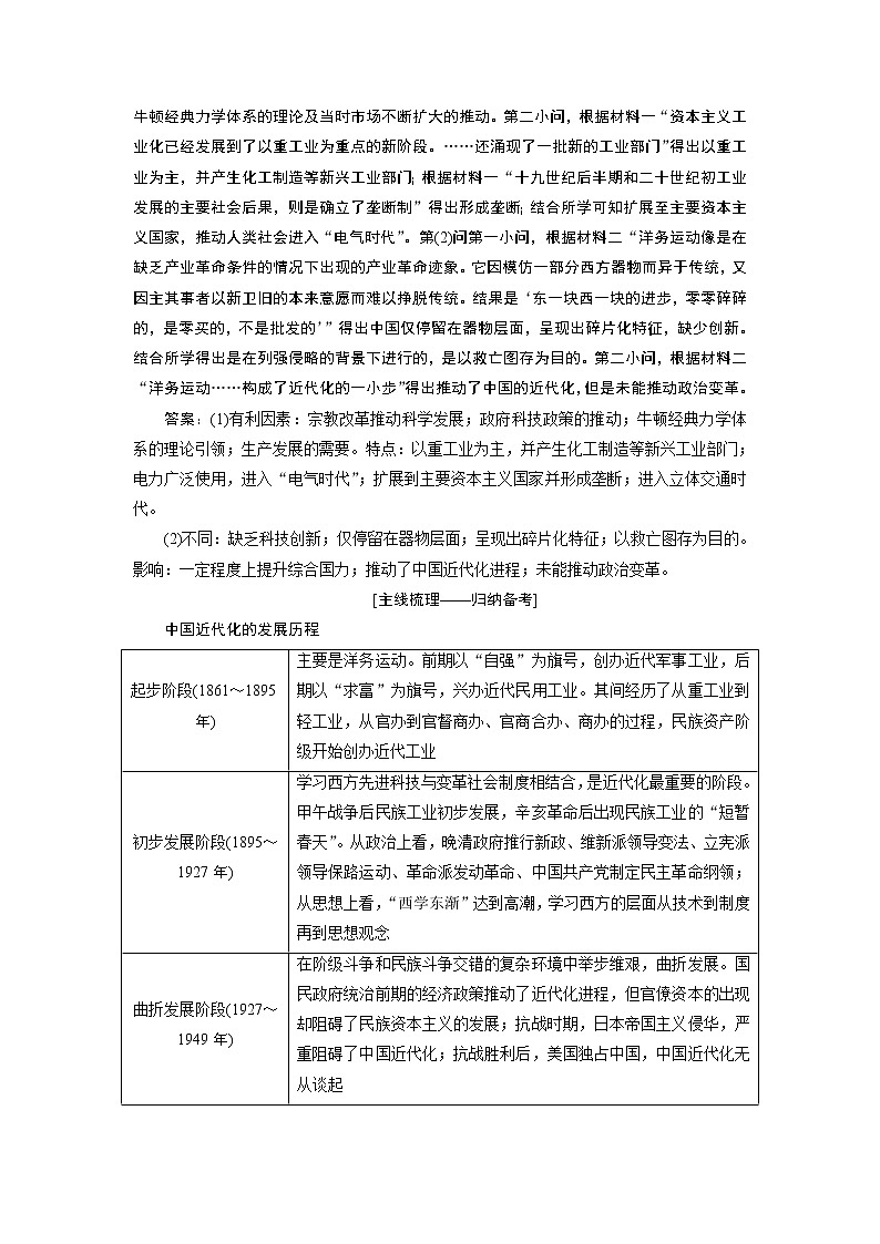 2020版高考新创新一轮复习历史人教版讲义：必修二第七单元单元核心素养提升——历史的源头在过去历史的生命在现实历史的智慧在未来02