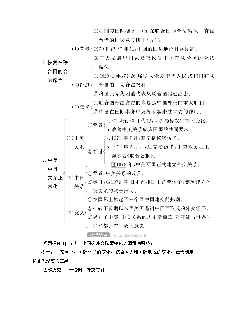 2021高三历史通史一轮（经典版）教师用书：第9单元　第2讲　新中国成立初期至20世纪70年代的中国外交03