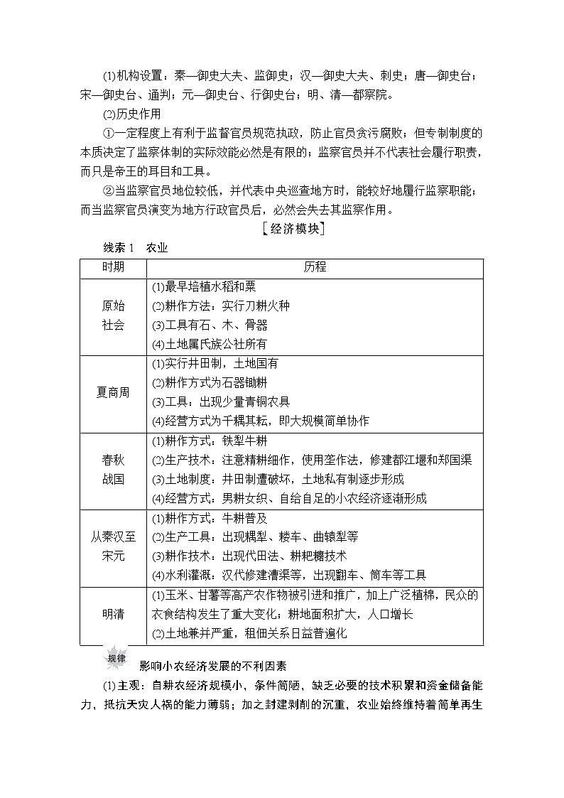 2021高三历史通史一轮（经典版）教师用书：中国古代史阶段整合03