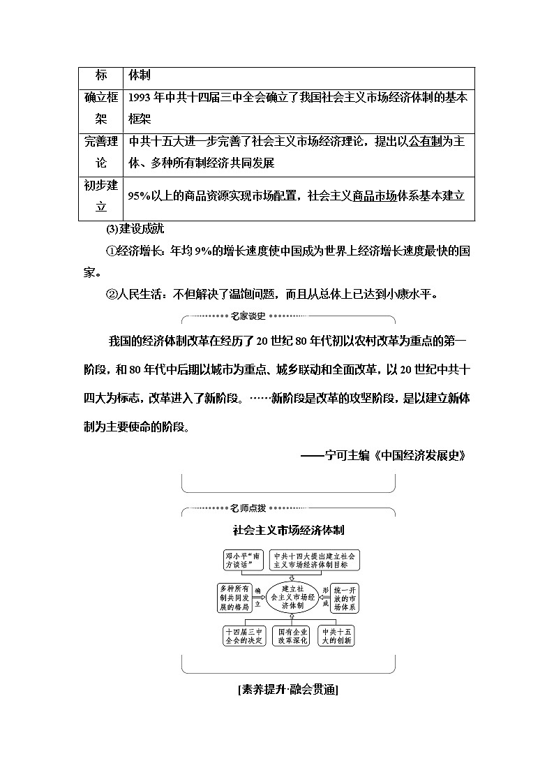 2021高考江苏专用历史一轮点复习教师用书：模块2第8单元第18讲　从计划经济到市场经济及对外开放格局的初步形成03