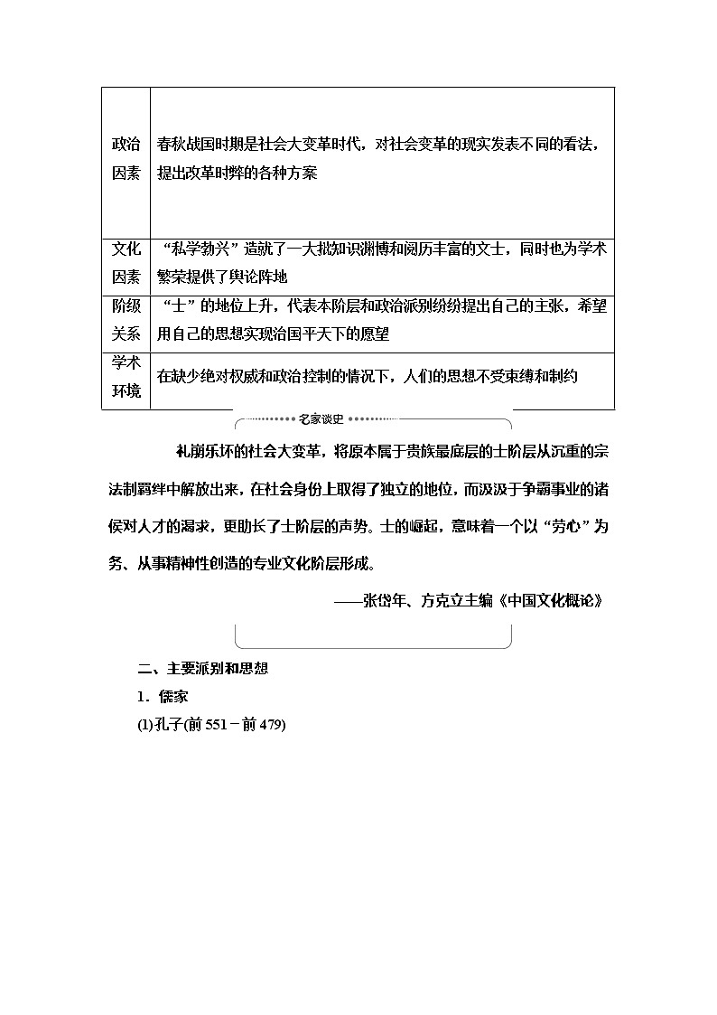 2021高考江苏专用历史一轮点复习教师用书：模块3第11单元第22讲　“百家争鸣”和儒家思想的形成及“罢黜百家独尊儒术”第2页
