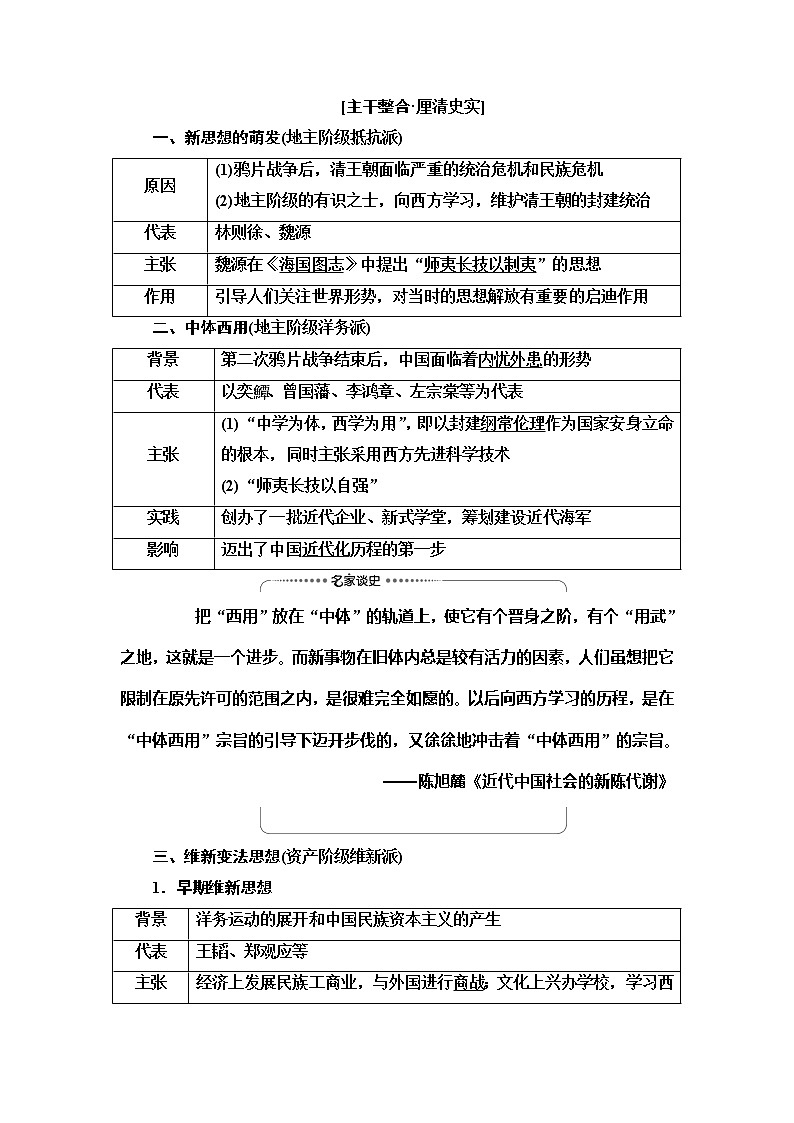 2021高考江苏专用历史一轮点复习教师用书：模块3第13单元第26讲　近代中国的思想解放潮流第2页