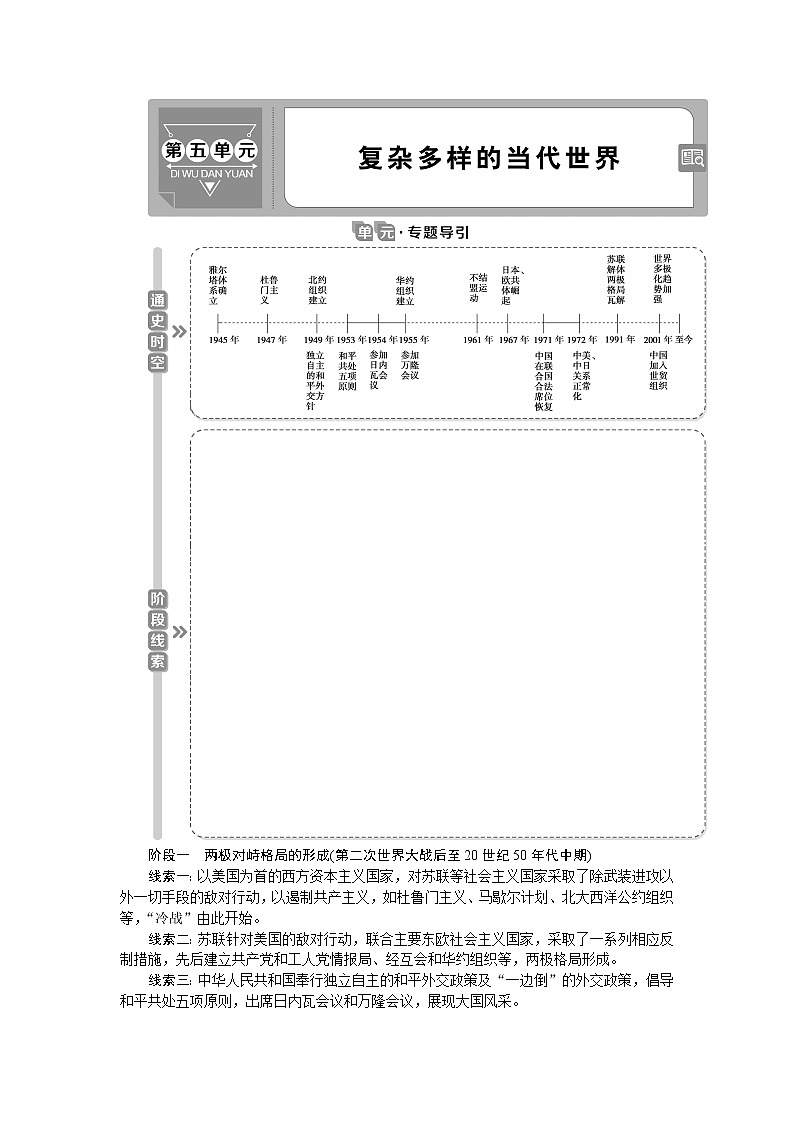2021版新高考地区选考历史（岳麓版专题史）一轮复习讲义：第15讲　两极对峙格局的形成01