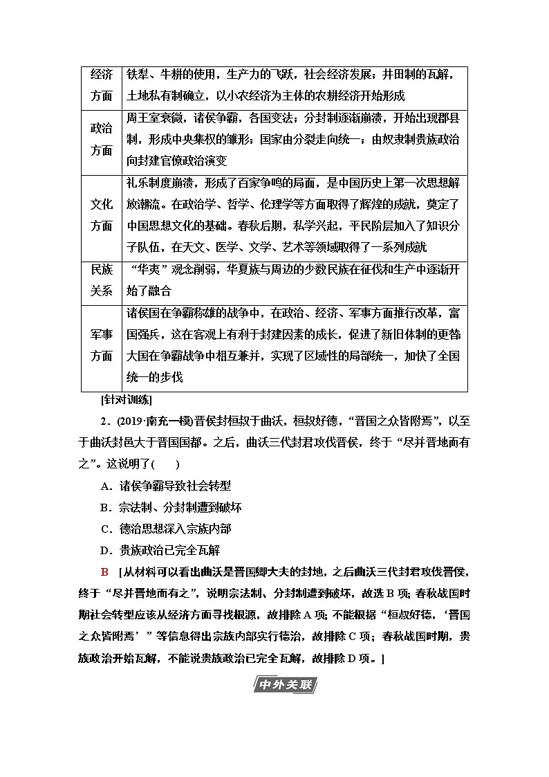 2021版高考历史一轮通史版教师用书：第1部分第1单元单元高效整合第2页