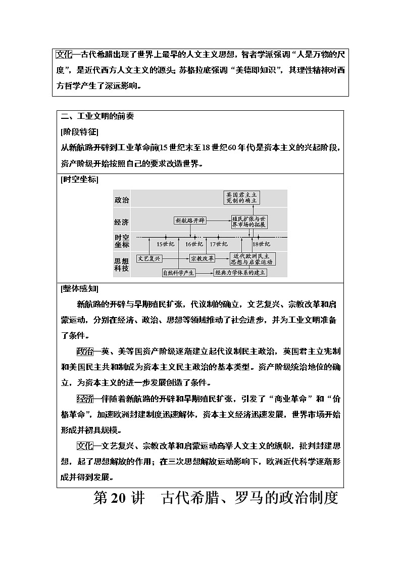 2021版高考历史一轮通史版教师用书：第3部分第8单元第20讲　古代希腊、罗马的政治制度02
