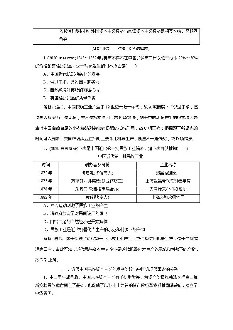 2021版高考历史（人民版专题史）一轮复习教师用书：专题七　4专题优化提升第2页