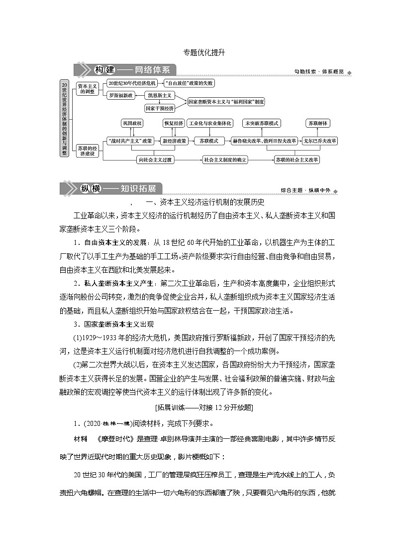 2021版高考历史（人民版专题史）一轮复习教师用书：专题十　3专题优化提升第1页