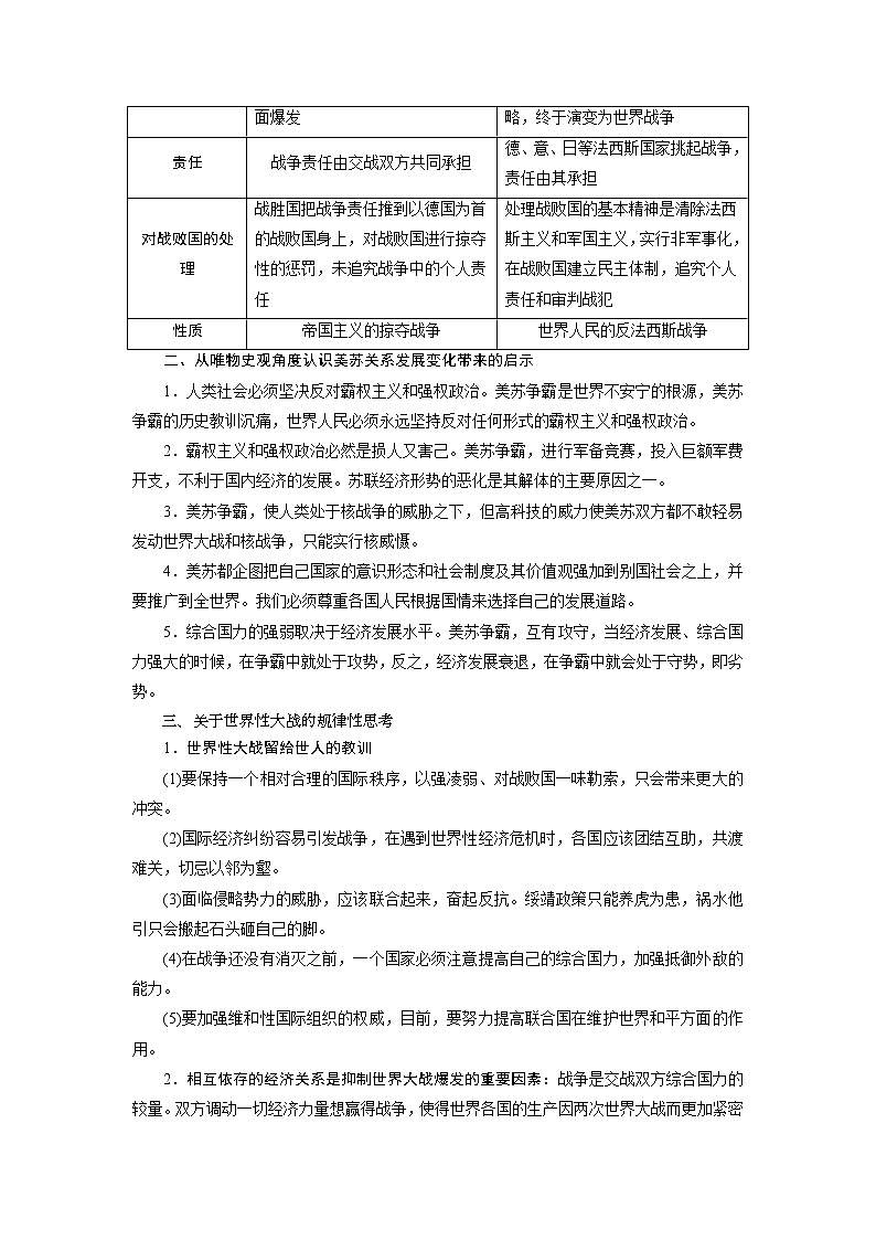 2021版高考历史（人民版专题史）一轮复习教师用书：专题十七　2第49讲　第二次世界大战和雅尔塔体系下的冷战与和平第3页