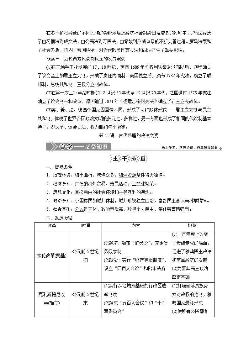 2021版高考历史（人民版专题史）一轮复习教师用书：专题四　1第11讲　古代希腊的政治文明第2页