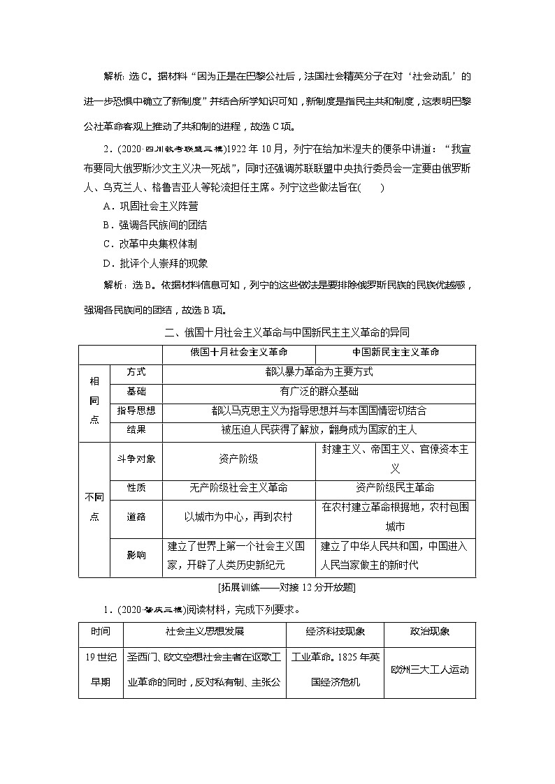 2021版高考历史（人民版专题史）一轮复习教师用书：专题五　4专题优化提升第2页