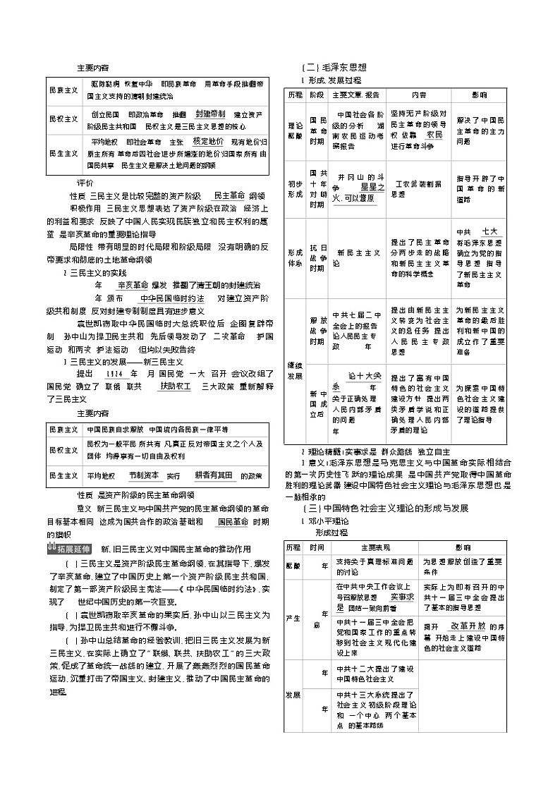 2019高考历史总复习（新课标1专用人民版）一轮复习讲义：专题十二　近代中国思想解放的潮流和20世纪以来中国重大思想理论成果03