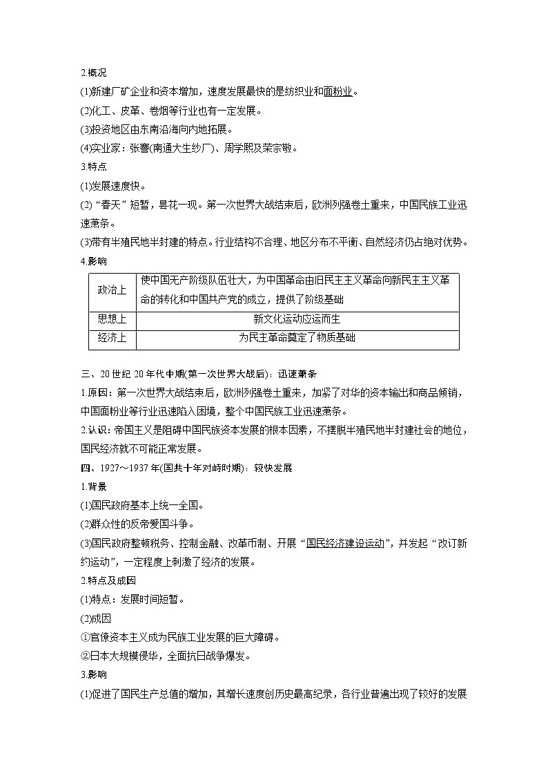 2020版高考历史大一轮人教版讲义：必修2第八单元第23讲中国民族资本主义的曲折发展02