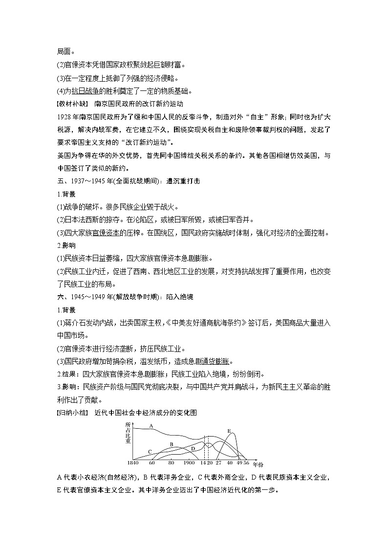 2020版高考历史大一轮人教版讲义：必修2第八单元第23讲中国民族资本主义的曲折发展03