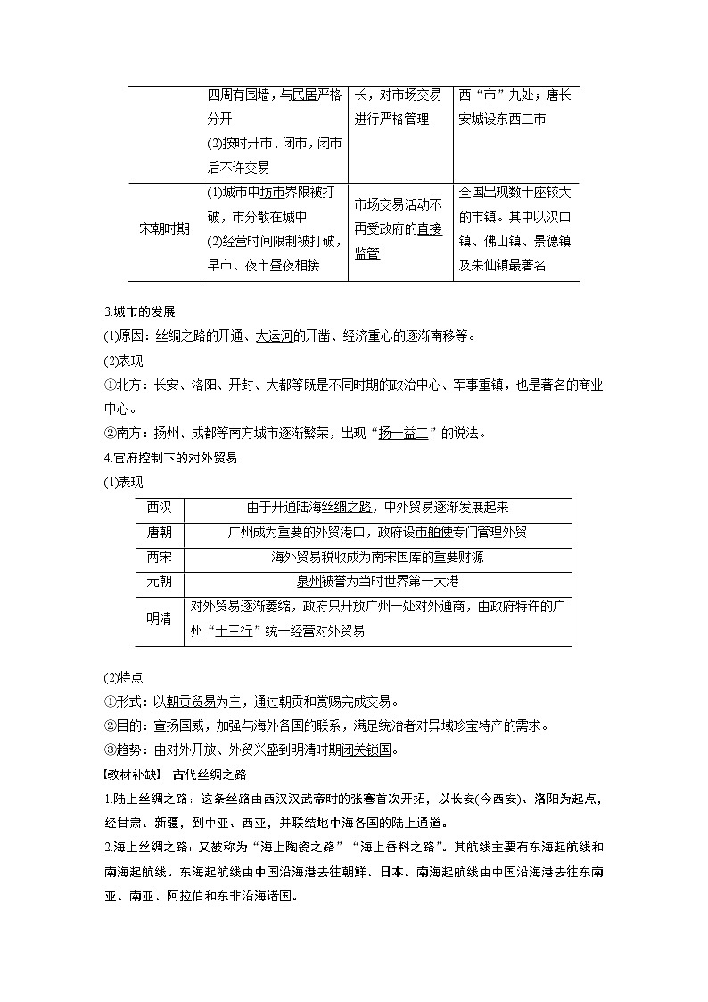 2020版高考历史大一轮人教版讲义：必修2第六单元第19讲古代中国的商业与经济政策02